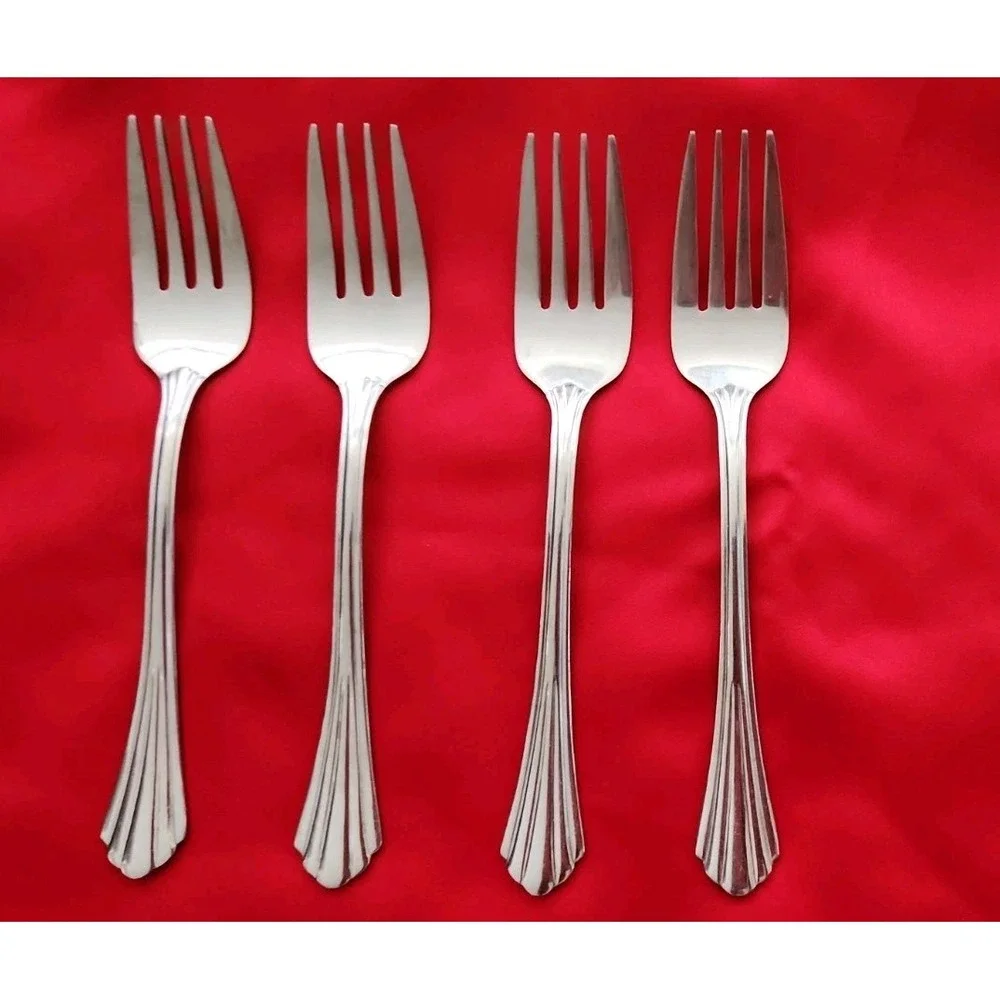 6 ONEIDA DUBLIN Stainless Flatware Lot 4 Salad Forks 2 Dinner Forks Retired